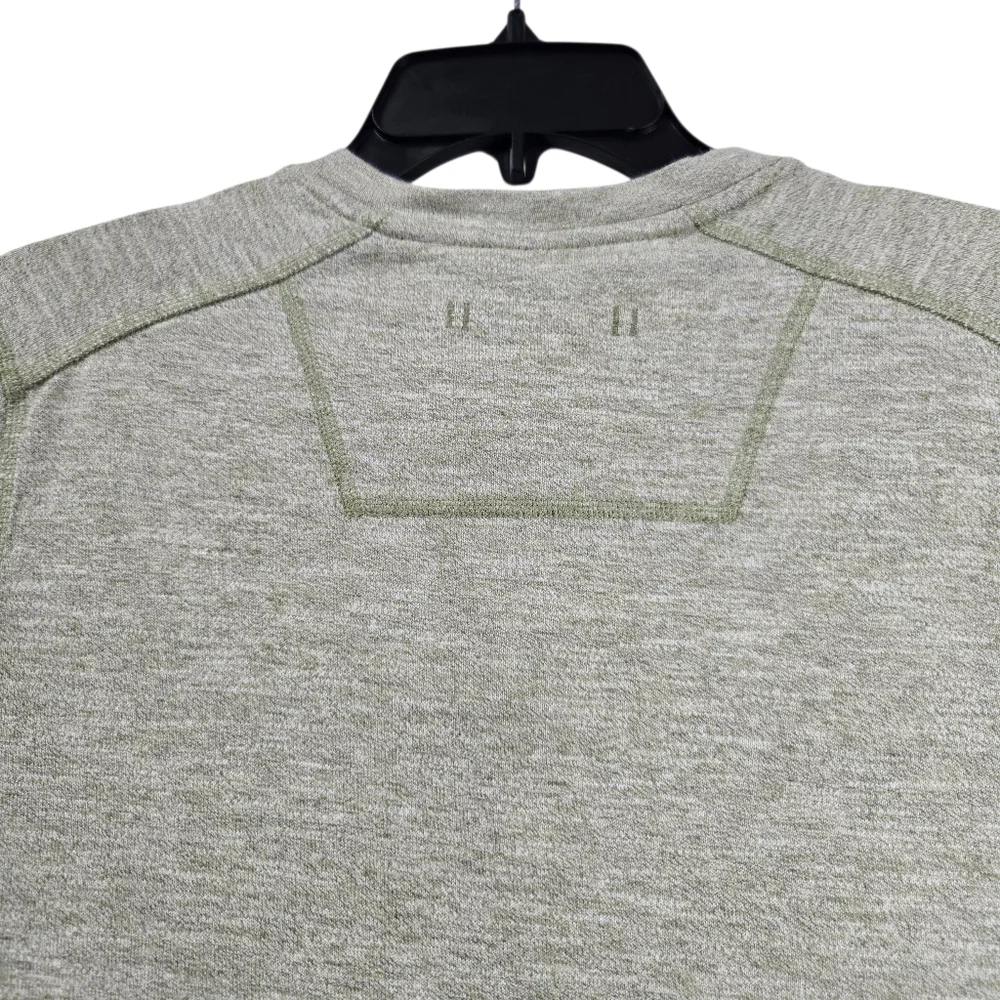 The North Face Men Medium Long Sleeve Henley Green Buttons Pullover Cotton Blend